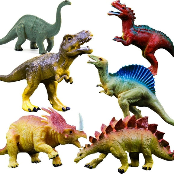 GuassLee 6 Pack 7" Plastic Realistic Dinosaur Figure Toys, Kids and Toddler Education