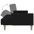 thumbnail image 5 of vidaXL Canapé-Lit 2 Places Tissu Noir, 5 of 5