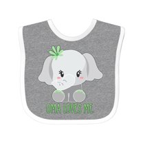 Inktastic Oma Loves Me- Cute Elephant Boys or Girls Baby Bib