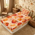 thumbnail image 5 of Erosebridal Pumpkin Leaves Twin Sheets 3pcs,Fall Harvest Bedding,Peach,1 Flat Sheet, 1 Fitted Sheet and 1 Pillowcase, 5 of 6