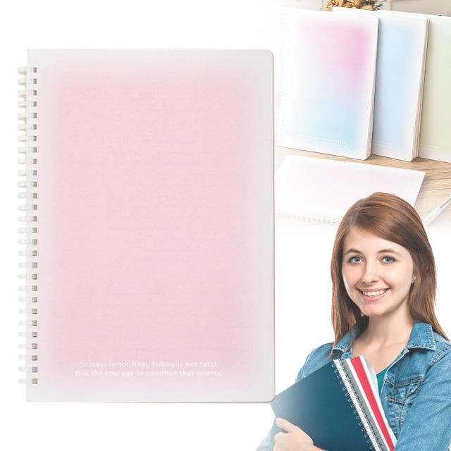 60 Sheets Gradient Color Notebook - Steno College Ruled Lined Paper for Taking Notes - Plastic Cover Journal for School, Home & Travel