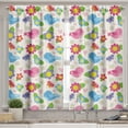 thumbnail image 2 of Ambesonne Cartoon Valance & Curtain, Birds Hearts Butterflies, 55"x36", Multicolor, 2 of 6