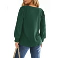 thumbnail image 5 of UVN Plus Size Tops for Women Pleated Long Sleeve Shirts Dressy Casual Crewneck Fall Blouses, 5 of 9