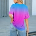 thumbnail image 5 of Oversized Tshirts T-Shirts for Women Trendy Gradient Color Chest Pocket Crew Neck Loose Tee Shirt Summer Tops (M, Wine), 5 of 7