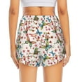 thumbnail image 3 of Picia Floral With Butterflies Pattern Women's 2 in 1 Athletic Running Shorts High Waisted Workout Casual Gym Sweat Shorts with Comfy Liner Zipper Pockets-Small, 3 of 9