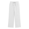 thumbnail image 5 of DHFJKG Wide Leg Pants For Women Casual Summer Loose Fit Drawstring Waist Lightweight Plain Palazzo Pants, 5 of 8