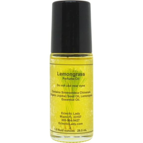 All Natural Lemongrass Perfume Oil, 1.0 Oz Portable Roll-On Fragrance