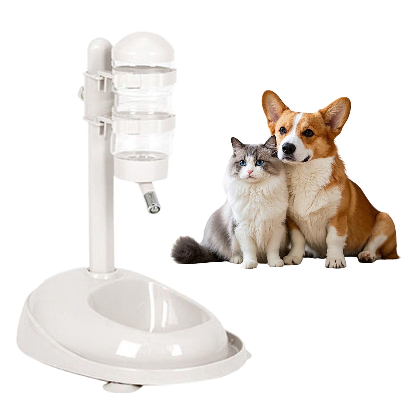 Automatic Pet Water Dispenser Bowl with Adjustable Height and Detachable Stand for Indoor Use - Feeder for Dogs Cats
