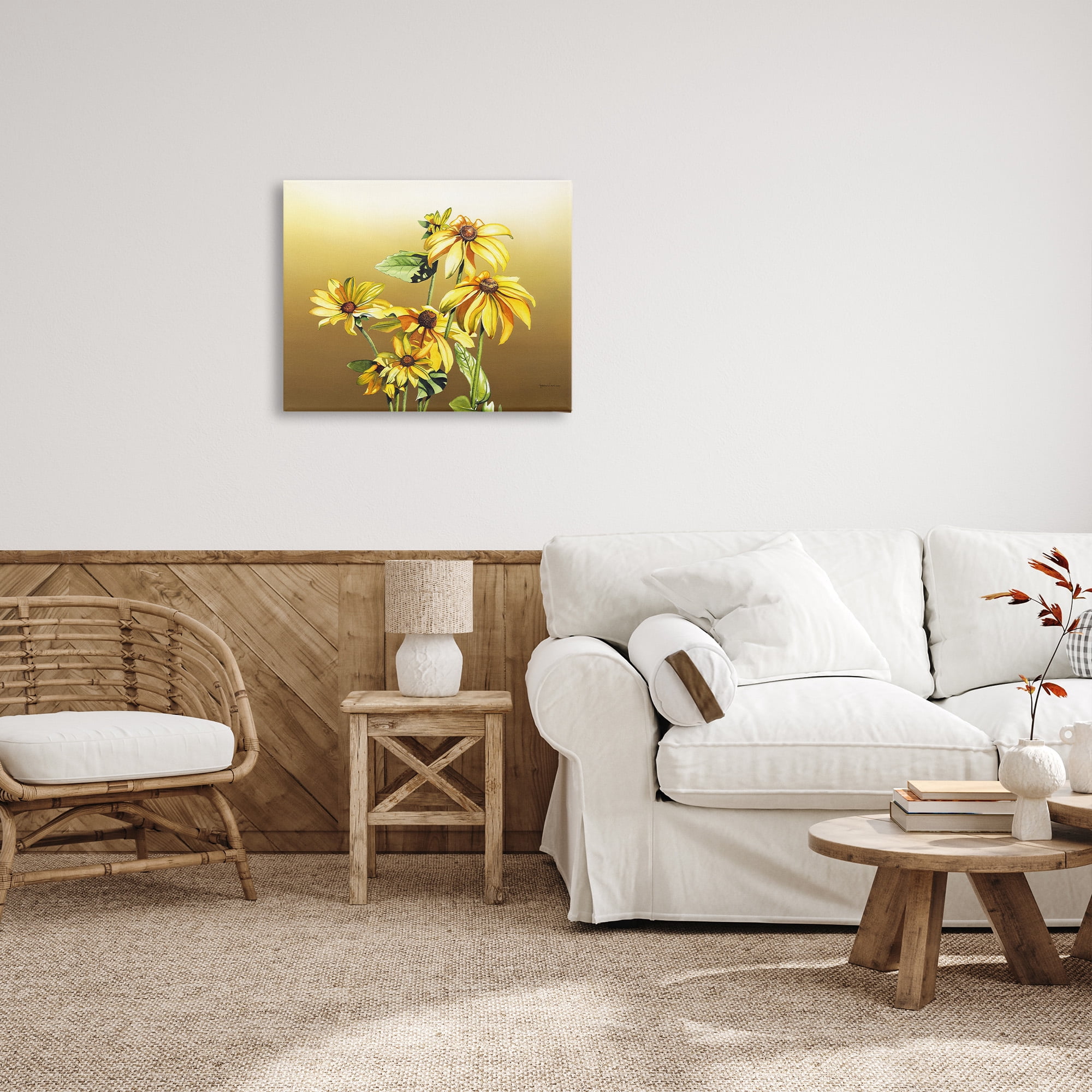 Stupell Industries Drooping Daisy Petals Botanical & Floral Painting Gallery Wrapped Canvas Art Print Wall Art, 30 x 24