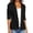 Black -BN14, variant on Linen Blazer Women Cotton 3/4 Ruched Sleeve Notch Lapel Single Button Jacket Business Office Outerwear with Pockets Black S