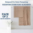 thumbnail image 3 of Casa Lino 2Pc Premium Bath Sheets (Extra Large) for Adults (72" x 36") - 100% Cotton, 400GSM, Ultra Absorbent (Cloud Cream), 3 of 7