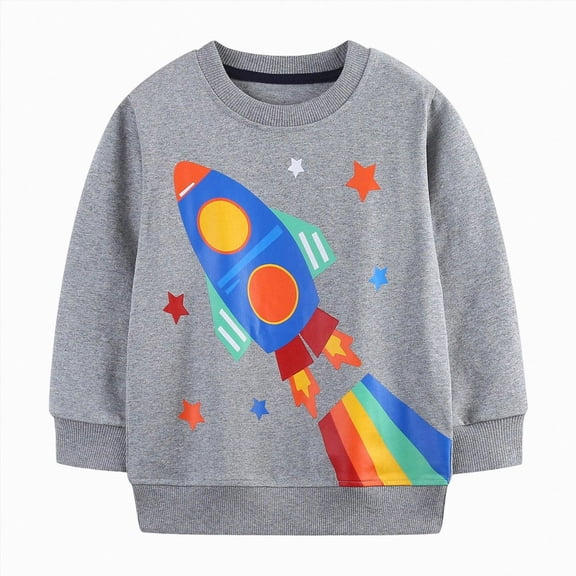Toddler Boys Girls Hooded Sweatshirt Pullovers Long Sleeve Hoodie Kids Cotton Crewneck Fall Tops Blouse for 6-12 Months 12-24 Months 2T 3T 4T 5T 6T 7T 8T 9T Children 1-2 Years