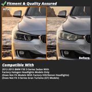 Spec-D Tuning Black LED Switchback Projector Headlights w/ Sequential Signal & Startup Animation Compatible with 2012-2015 BMW 3 Series F30 Sedan, Left + Right Pair Headlamp Assembly
