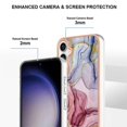 thumbnail image 4 of For Samsung Galaxy S24 FE TPU Case Marble Pattern 2.0mm Electroplating Phone Back Cover - Rose Gold, 4 of 5