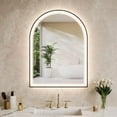 thumbnail image 2 of Arched LED Bathroom Mirror,Bathroom Mirror with Lights-Anti-Fog,Bathroom Mirror with Frontlit and Backlit,Dimmable-LED Mirror for Bathroom,3 Colors, 2 of 8