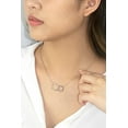 thumbnail image 4 of JeenMata Distorted Interlocking Rings Necklace - Thin Flat Cable Chain Necklace - 18K White Gold Plating over Silver - Connected Bent Rings Necklace, 4 of 5
