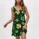 thumbnail image 5 of Vestido de dormir largo para mujer, moderno, informal, estampado, con bolsillos, sin mangas, con cuello de jardín, 5 of 8