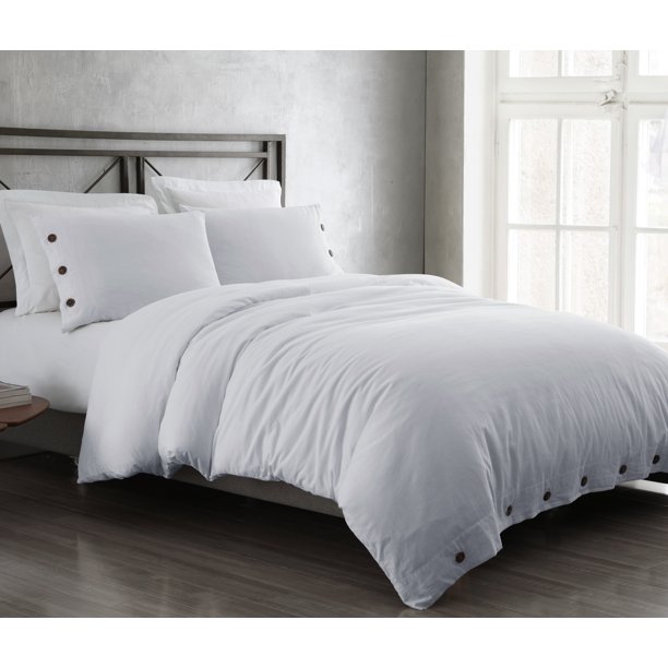 Cozy Beddings 3pc Duvet Cover Set White Reaction Collection Cotton