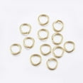 thumbnail image 1 of 50 anillas de salto abiertas de acero inoxidable 304 chapadas en oro real de 24 quilates, calibre 20, 6 x 0,8 mm, diámetro interior: 4,5 mm, 1 of 2