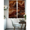 thumbnail image 4 of Brown Marble Sheer Curtains for Living Room Bedroom Ombre Abstract Striped Mottled Aesthetic Sheer Curtains 72 Inch Long 2 Panels Set Light Filtering Curtain Window Treatments Drapes for Dining Room, 4 of 6