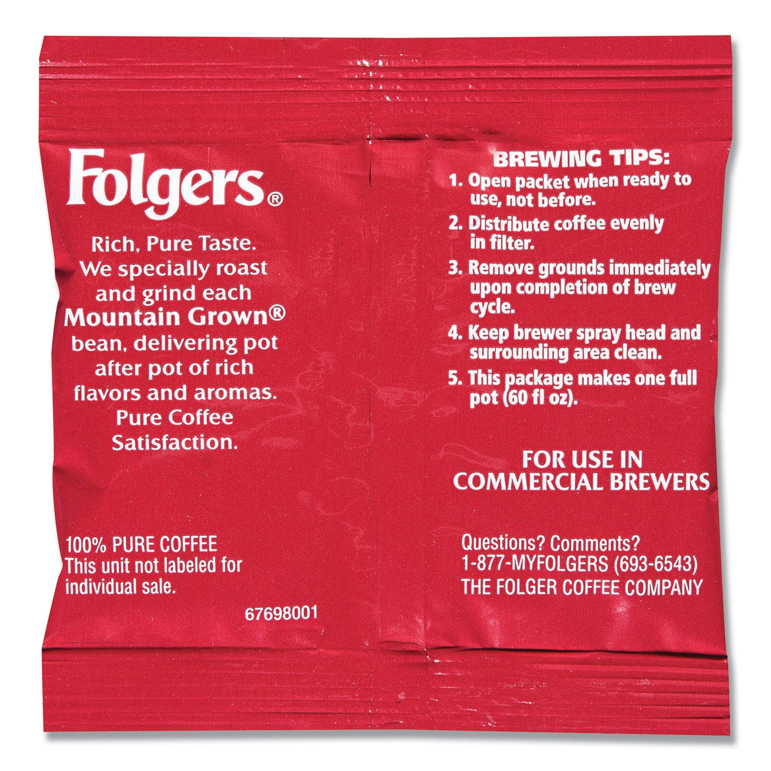 Folgers®, FOL06897, Special Roast Ground Coffee Packets, 42 / Carton