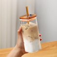 thumbnail image 1 of ¡Autorización! Aoorsake Tazas De Café Vidrio Termoestable Horizontal De Alto Perfil Con Viento Cubierto Leche De Borosilicato Alto Taza De Jugo De Café Vidrio De Boca Cuadrada, 1 of 8