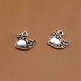 thumbnail image 3 of 50 piezas de colgante de pulsera de ballena con chorro de aleación, dijes de bricolaje, accesorio para hacer joyas para manualidades de collar (plata antigua), 3 of 8