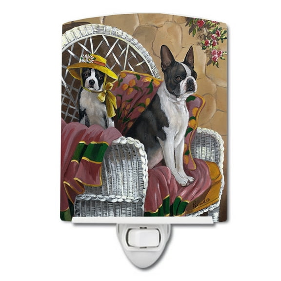 Caroline's Treasures PPP3036CNL Boston Terrier Patio Gems Ceramic Night Light, 6x4x3", multicolor