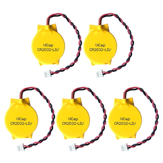 Batería CMOS ViCep CR2032 3V, paquete de 5 con conector Molex