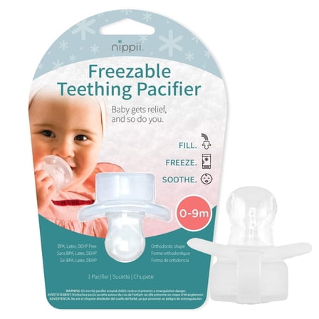 Nippii Freezable Orthodontic Silicone Pacifier, Infant Teething Relief, 1pc