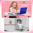 thumbnail image 4 of PHANCIR Foldable Lap Desk, 23.6 Inch Portable Wood Laptop Desk Table Workspace Organizer Bed Tray with iPad Slots, Cup Holder and Drawer, Anti-Slip for Working Reading Writing, Eating, Watching-Pink, 4 of 7