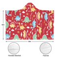 thumbnail image 3 of Wearable Blanket,Red Cartoon Dinosaurs Arrows Pattern Hooded Wearable Flannel Blanket for Adults & Teens,Winter Poncho Shawl Wrap Cape Cozy Anti-Pill,60"x80", 3 of 5