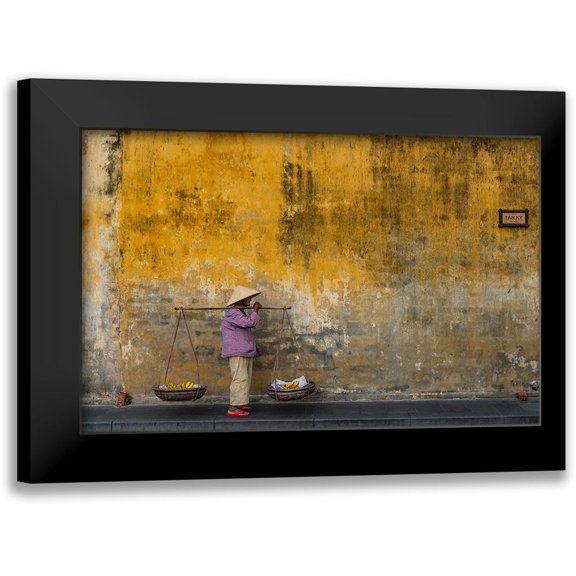 Riska, Atle 14x10 Black Modern Framed Museum Art Print Titled - Fruit Seller In Hoi An