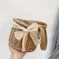 thumbnail image 1 of Cqxid Home Textile Storage Under $10 Woven Storage Basket With Handle And Ribbon Wedding Flower Girl Baskets Wicker Rattan Flower Basket For Home Garden Decor, 1 of 9