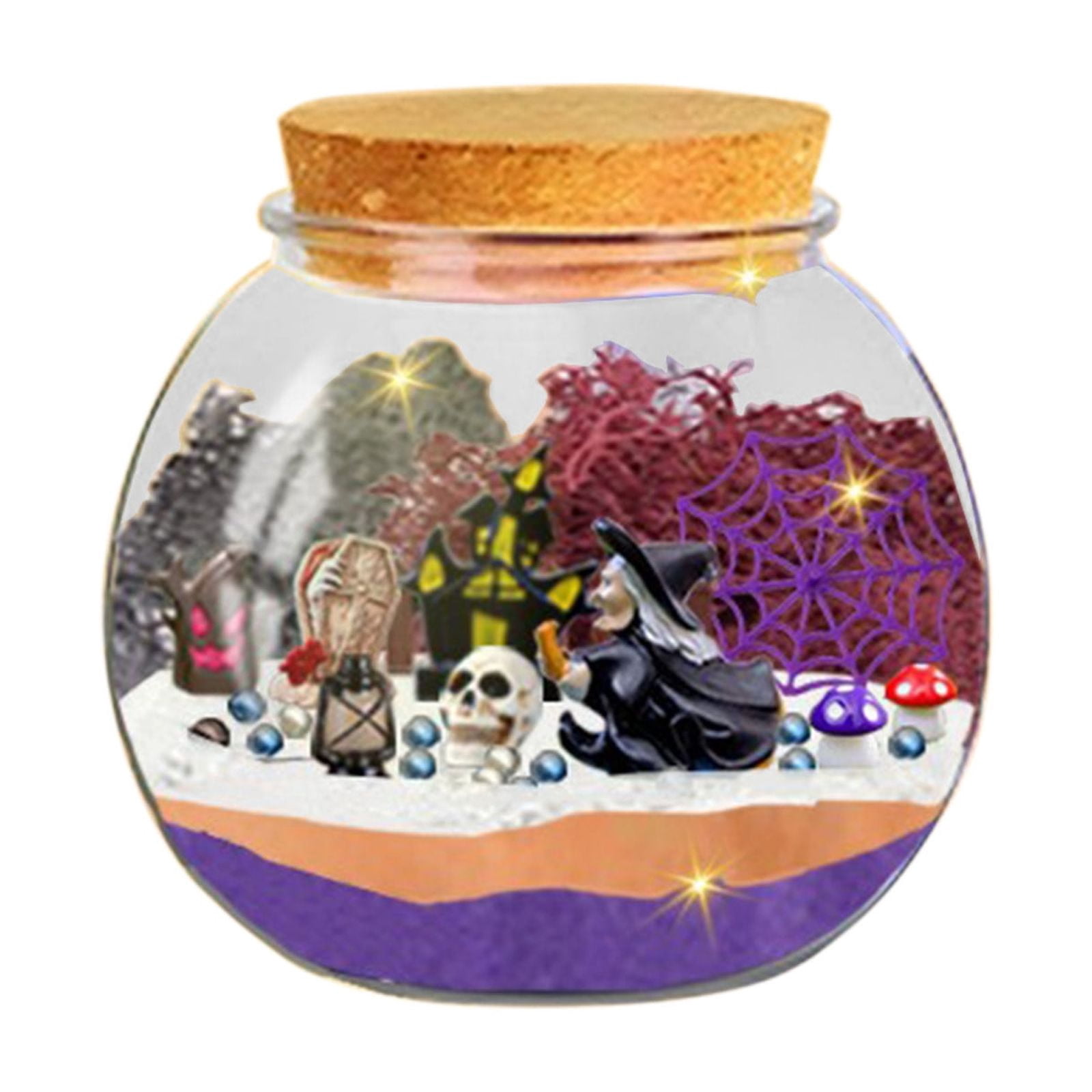 Halloween Light-Up Terrarium Kit for Kids - LED Night Light Birthday Gift for 4 5 6 7 8-12 Year Old - Halloween Toys DIY Arts and Crafts Kit for Kids - Best Presents