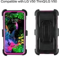 thumbnail image 2 of Mignova LG V50 /LG V50 ThinQ case,Heavy-Duty Shockproof Full Body Protection Rugged Hybrid Case with Rotating Belt Clip and Bracket 2019 Release([Pink), 2 of 7