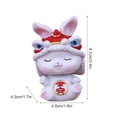 thumbnail image 2 of Rabbit Ornament Bunny Figurine Sculpture Lucky Cute Gaming Office Table Desk Car Ornaments Home Decoration New Year, 2 of 18