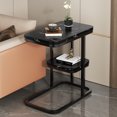 thumbnail image 3 of Mesa auxiliar Formwell, mesa auxiliar para sofá, mesa de centro en forma de C, tapa de MDF con marco de metal, mesa para ordenador portátil para sala de estar, dormitorio, 1/2 niveles, 3 of 4