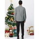 thumbnail image 5 of Camisa a cuadros para hombre, ajuste regular, con botones, manga larga, vestido, camisas a cuadros Blanco negro L, 5 of 6