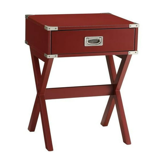 ACME Babs 1-Drawer Wooden End Table in Red