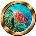 thumbnail image 2 of VWAQ 1 Sea Turtle Porthole 3D Sticker Turtle Wall Decal Decor - BP31 (24" Diameter), 2 of 2