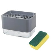 Soap Dispenser With Sponge Holder Dish Detergent Dispenser Including SpongeGray