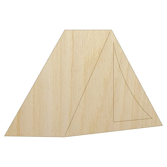 Tent Camping Wood Shape Unfinished Piece Cutout Craft DIY Projects - 6.25 Inch Size - 1/8 Inch Thick