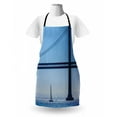 thumbnail image 3 of Sailboat Apron, San Francisco Bay Bridge Sailboat from Pier 7 in California USA Landmark Photo Print, Unisex Kitchen Bib with Adjustable Neck for Cooking Gardening, Adult Size, Blue, by Ambesonne, 3 of 4