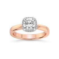 3 Carat IGI Certified Cushion Shape Lab Grown Diamond Engagement Ring | 14K Rose Gold | Anna Hidden Accents Halo Lab Diamond Ring | FG-VS1-VS2 Quality Friendly Diamonds