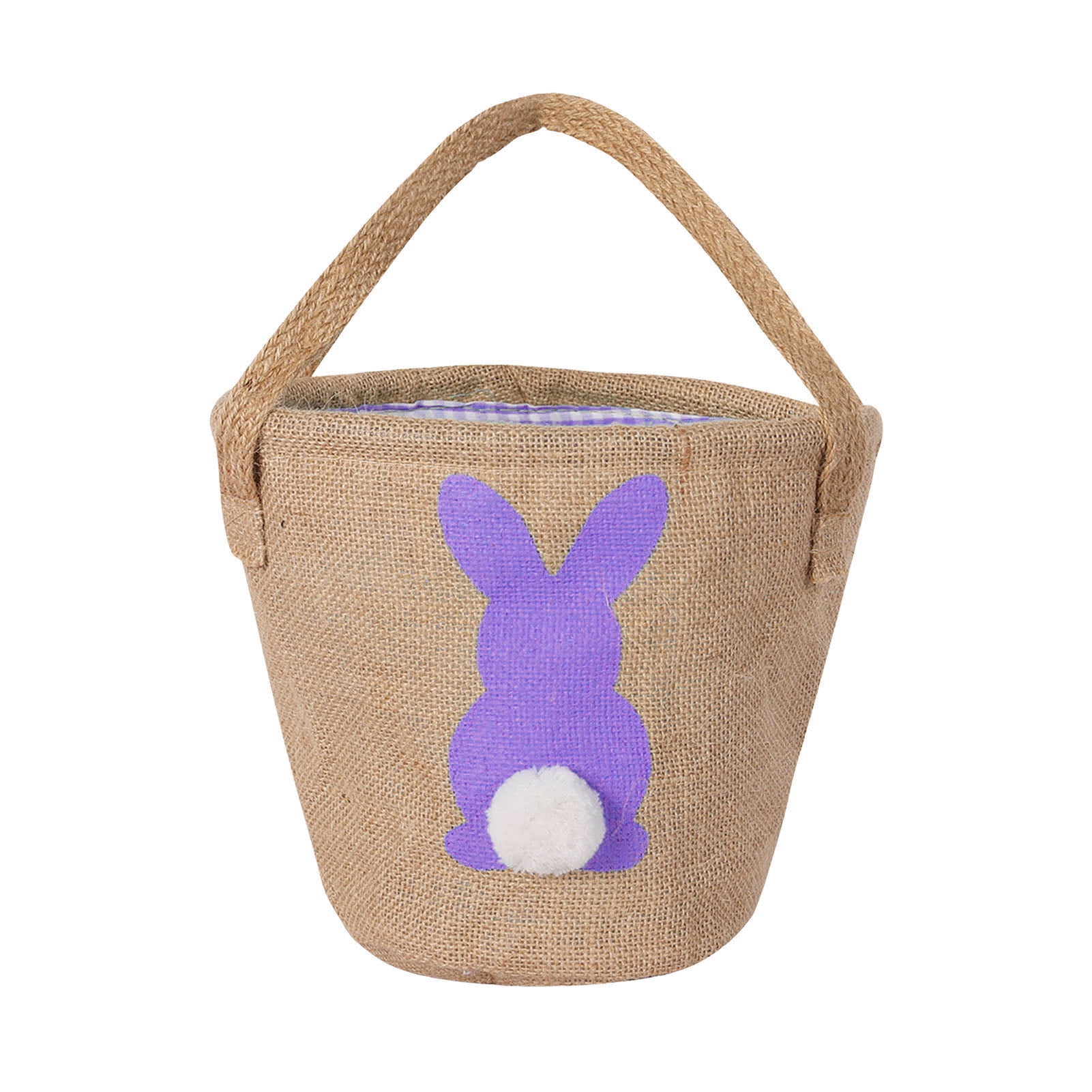 Deyuer Easter Basket Storage with Reinforced Handle Large Capacity Multipurpose Adorable Easter Egg Hunt Basket Storage Organizer.Purple