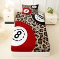 thumbnail image 3 of Castle Fairy Red Billiards Twin Sheets 3pcs, Vintage Leopard Print Bedding, Brown Red White,1 Fitted Sheet, 1 Flat Sheet and 1 Pillowcase, 3 of 6