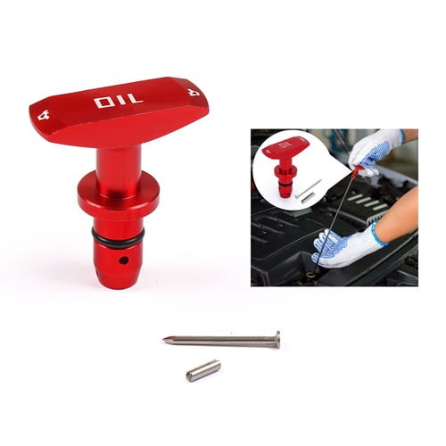Car Universal Oil Dipstick Pull Handle Engine Oil Pullhandle Replacement Red