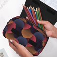 thumbnail image 6 of Sikiie Circular Stripes Print Flip Double-layer Pencil Case, All-purpose Stationery Bag for Study and Office, Zipper Design, Unisex, 6 of 7