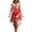 Red, variant on qelini Long Sleeve Mini Dresses for Women Christmas Reindeer Print Furry V Neck A Line Dress Dressy Casual Dresses